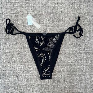 DEVON WINDSOR Black and White Bikini Bottom